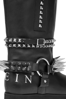 Байкерские сапоги с шипами Philipp Plein
