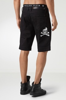 Черные джинсовые бермуды Philipp Plein