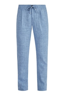 Голубые брюки с эластичным поясом Cortigiani