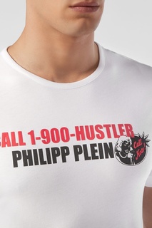 Белая футболка с контрастной надписью Philipp Plein