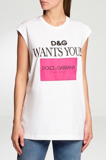 Футболка с контрастным принтом Dolce & Gabbana