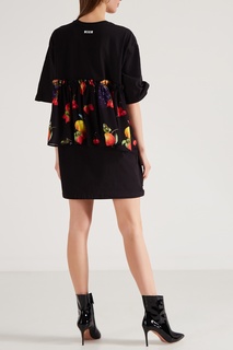 Платье-футболка с цветной оборкой Msgm
