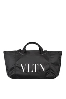 Текстильная черная сумка с логотипом Valentino
