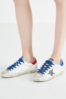 Кроссовки с красно-синими акцентами Superstar Golden Goose Deluxe Brand