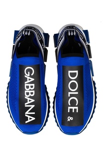 Синие кроссовки с эластичным верхом Dolce & Gabbana
