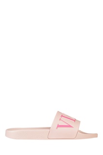 Розовые сланцы с логотипом Valentino