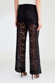Черные гипюровые брюки Valentino