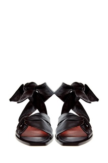 Кожаные сандалии с бантом на щиколотке Santoni