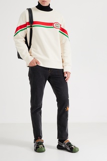 Свитшот с полосами и монограммами GG Gucci Man