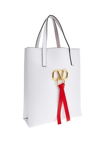 Белая вертикальная сумка-шоппер Valentino Garavani