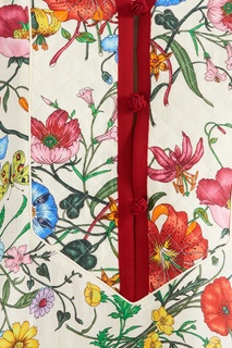 Платье-кимоно с принтом "Flora" Gucci