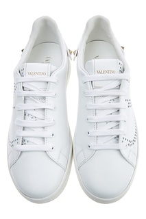Белые кеды на шнуровке Valentino Garavani
