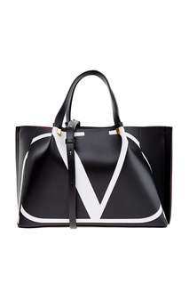 Черная сумка-шоппер с логотипом Valentino Garavani