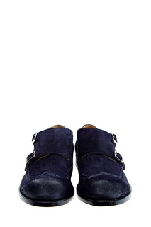 Туфли-монки синего цвета Moreschi