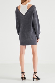 Двухслойное серое платье оверсайз Alexanderwang.T