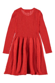 Красное трикотажное платье с люрексом Molo