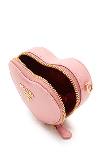 Розовый кошелек в форме сердца Prada