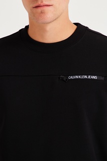Черный свитшот с нагрудным карманом Calvin Klein