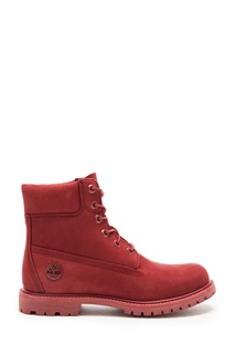 Бордовые ботинки из нубука Timberland