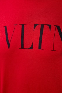 Красная удлиненная футболка Valentino