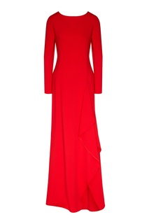 Красное платье с асимметричной деталью Chapurin