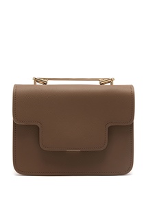 Компактная оливковая сумка с фигурным клапаном Hanna 0.2 Leather Like Wood