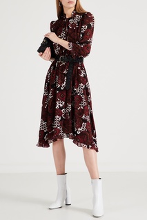 Бордовое платье с узором Claudie Pierlot