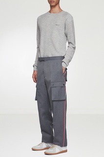 Серые брюки с накладными карманами Thom Browne