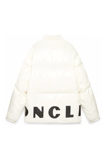 Белая стеганая куртка с логотипом Moncler