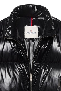 Пуховик из блестящей ткани Moncler