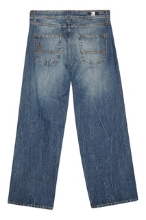 Синие джинсы с эффектом поношенности Moncler