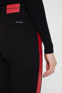 Иссиня-черные брюки с красными лампасами Calvin Klein