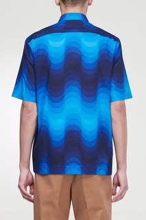 Голубая рубашка с принтом Dries Van Noten