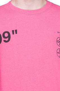 Розовый свитшот с логотипами Off White