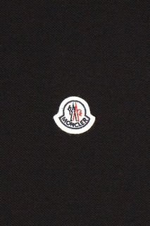 Черная рубашка-поло на пуговицах Moncler