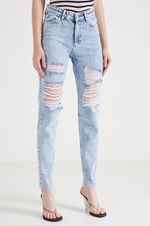 «Вареные» джинсы с прорезями Victoria Bonya Jeans