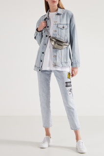 «Вареные» джинсы с аппликациями Victoria Bonya Jeans