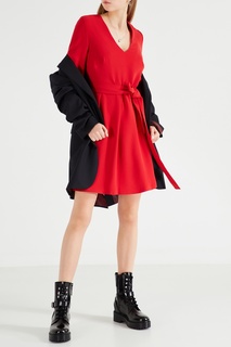 Красное платье с поясом Claudie Pierlot