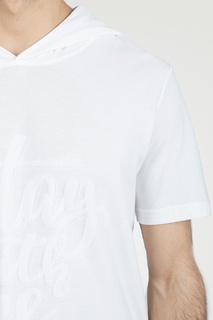 Белая футболка с капюшоном Eleventy