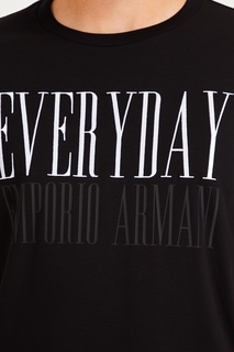 Черная футболка со стилизованным логотипом Emporio Armani