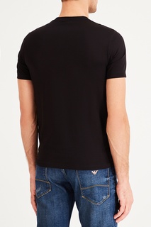 Черная футболка с круглым принтом Emporio Armani