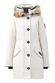 Белая парка с молний на спинке Canada Goose