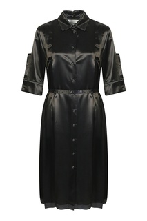 Атласное платье-миди черного цвета Jil Sander