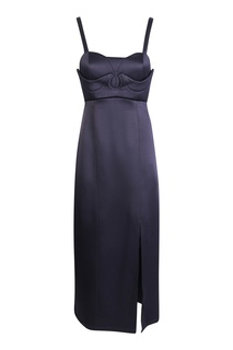 Темно-фиолетовое платье с разрезом Jil Sander