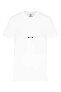 Короткая белая футболка Msgm