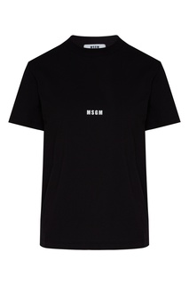Черная футболка с небольшим логотипом Msgm