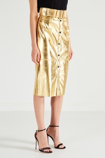 Золотистая юбка из экокожи Msgm