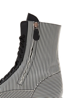 Черно-белые ботинки Campcha Stripes Manolo Blahnik