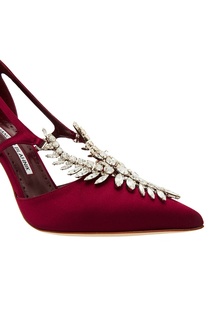 Бордовые туфли Lala Manolo Blahnik