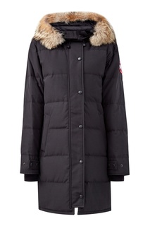 Черный пуховик с разрезами по бокам Canada Goose